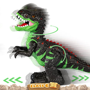 2.4G RC Dinosaur 360° Rotation Spray T-Rex with LED Light Up Realistic Dinosaur Toys