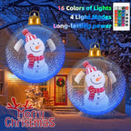 24inch Luminous Inflatable Ball Remote Control Christmas Tree Snowman Santa Ornaments with LED Light