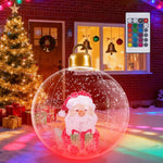 24inch Luminous Inflatable Ball Remote Control Christmas Tree Snowman Santa Ornaments with LED Light