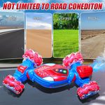 2.4G RC Stunt Car 360° Rotation 4WD Twist Spray Car Dual Control Climbing Car With Light