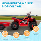 Kids Ride On ATV with Trailer 6V Electric Ride On Car Electric Car with Music