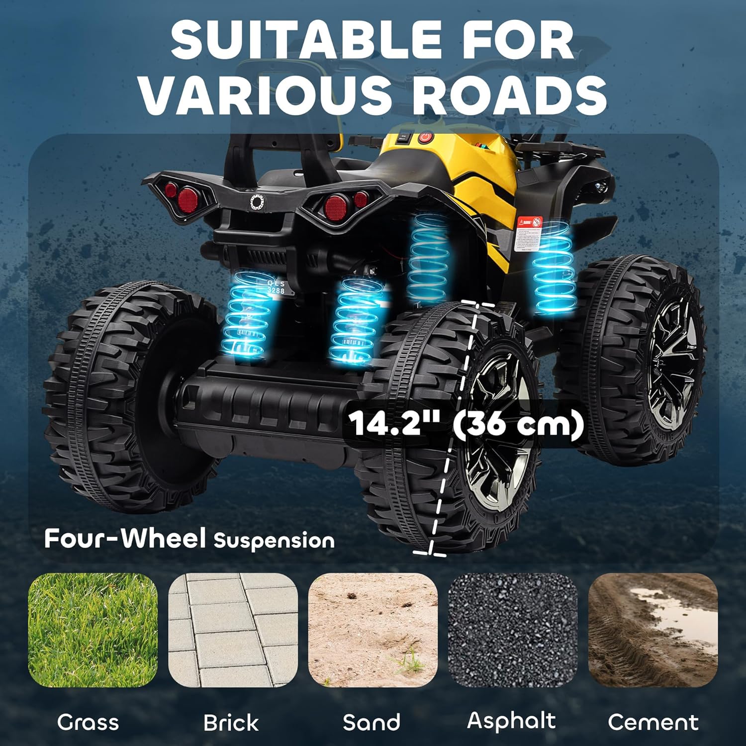 Kids 12V Ride on ATV Electric Ride on Car Battery Powered with Music Light Holiday Gift