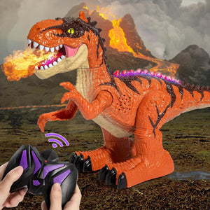 2.4G RC Dinosaur 360° Rotation Spray T-Rex with LED Light Up Realistic Dinosaur Toys