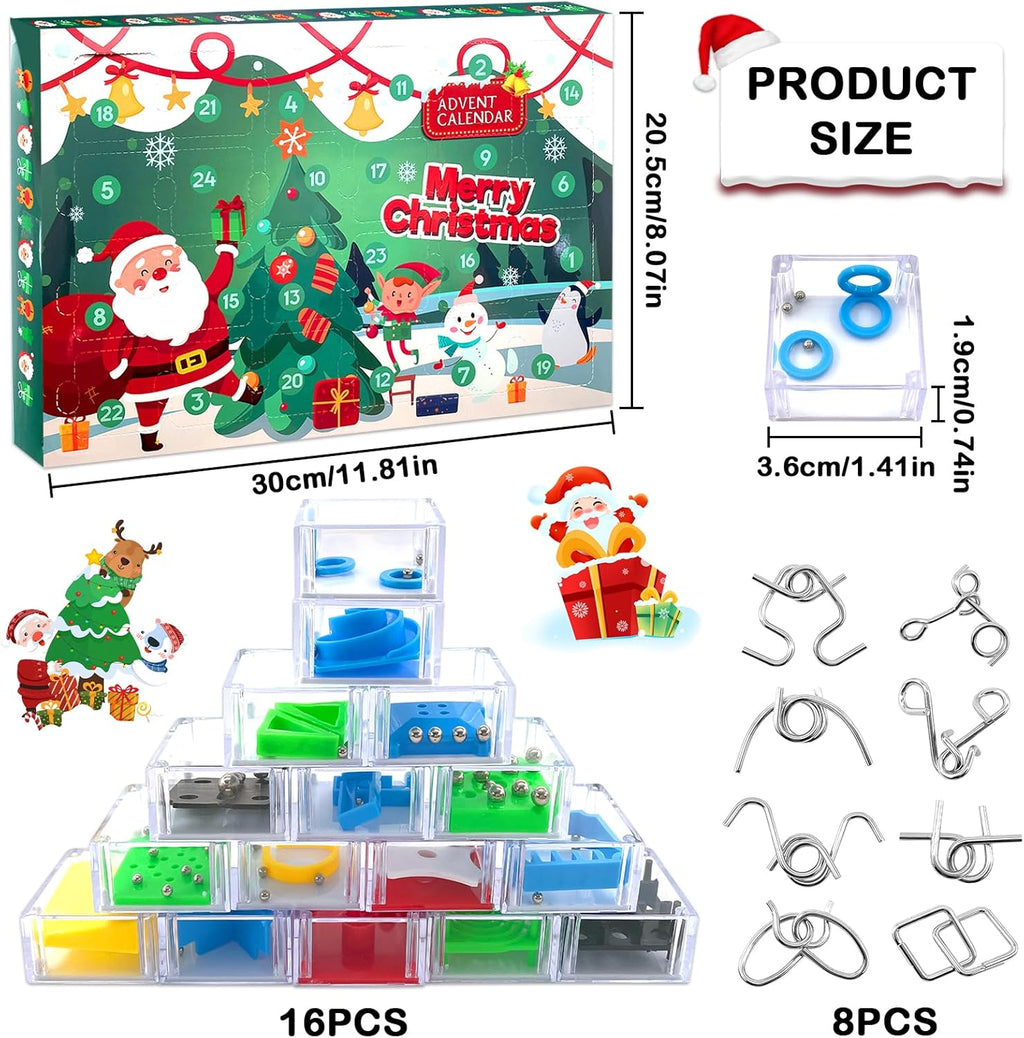 Creative Kids Advent Calendar 2025 Blind Box Fidget Spinner 24 Day Christmas Countdown Calendar Interactive Toys