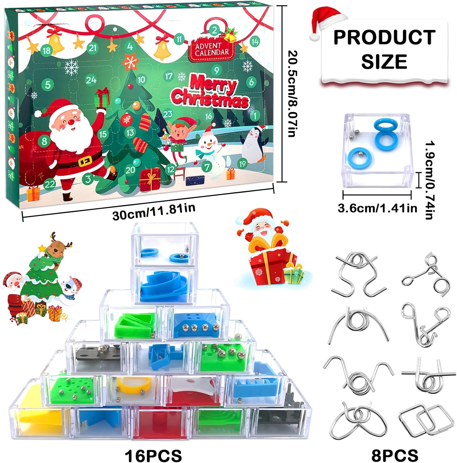 Creative Kids Advent Calendar 2025 Blind Box Fidget Spinner 24 Day Christmas Countdown Calendar Interactive Toys