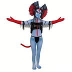 Varang Costume Ash Clan Leader Na'vi Long Tailed Jumpsuit with Headdress for Cosplay