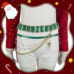 Christmas Pop Star Costume Golden Dance Suit Sequin Party Dress Dress Up Outfit