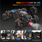 8WD Remote Control Car 2.4G Drift Stunt RC Car Double-Sided Climbing Car With Spray & Light