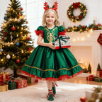 Girls Christmas Dress Headband Magnetic Hand Holding Socks Ready to Ship Xmas Costume in Gift Box