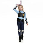 Officer Judy Costume Blue Police Uniform with Badge Tail Ear Waistbag Complete Cosplay Suit