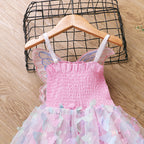 Girls Light Up Dress Sparkly Fairy Butterfly Tulle Dress with 3D Wing and Lights for Halloween Carnival Birthday Parties