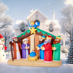 Christmas Inflatables Nativity Scene with Angels Light Inflatables Toys Set Outdoor Indoor Decoration