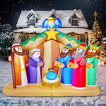Christmas Inflatables Nativity Scene with Angels Light Inflatables Toys Set Outdoor Indoor Decoration