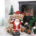 Resin Santa Claus with LED Light Christmas Tabletop Decoration Home Holiday Gift