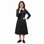 Girls Wednesday Addams Dress Wednesday Costume White Peter Pan Collar Wednesday Outfits and Wig