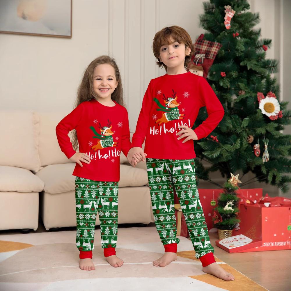 Family Christmas Pajamas Red Tops Pants Xmas Jammies for Kids Adults