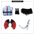 Fire Clan Varang Outfit Ash People Jumpsuit Tail Headgear with Fringes Accessories for Cosplay