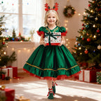 Girls Christmas Dress Headband Magnetic Hand Holding Socks Ready to Ship Xmas Costume in Gift Box
