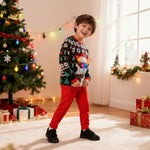 Kids Ugly Christmas Sweater Light Up Funny Pullover Xmas Costume for Boys Girls