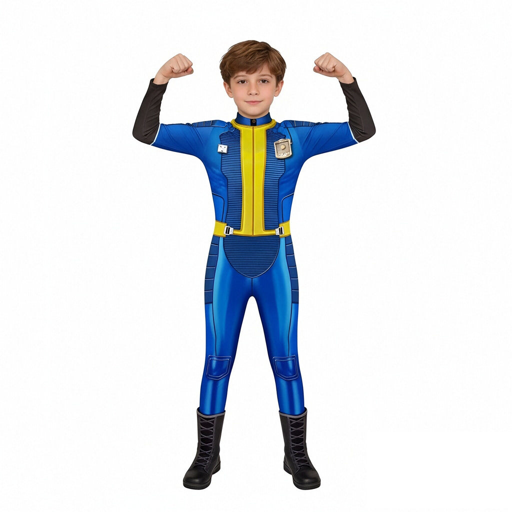 Vault Dweller Costume Games Player 76 Outfit Blue Underarmor Jumpsuit for Cosplay