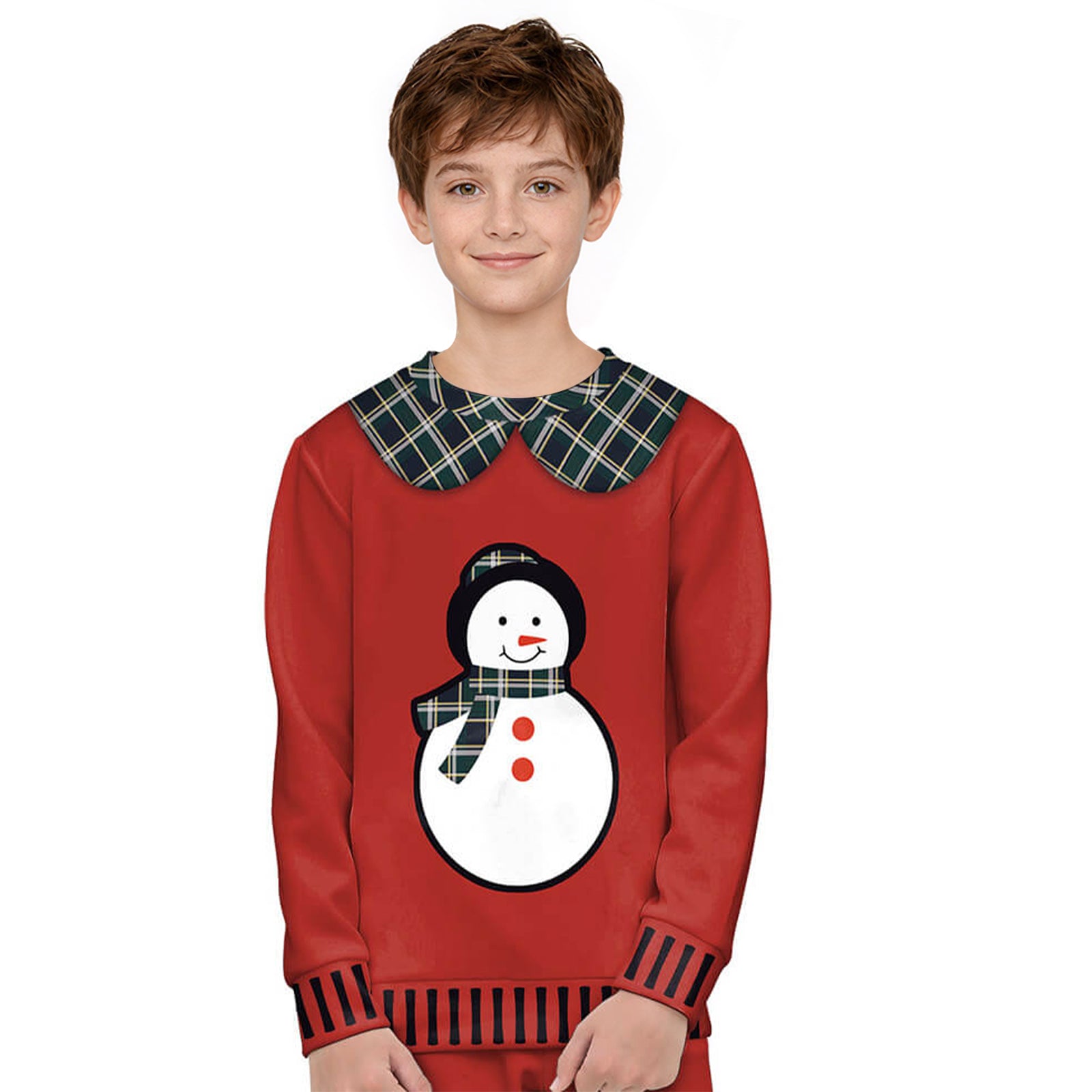 Kids Christmas Sweatshirt Boys Girls Long Sleeve Xmas Pullover Shirt and Pants Set for 4-8 years