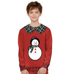 Kids Christmas Sweatshirt Boys Girls Long Sleeve Xmas Pullover Shirt and Pants Set for 4-8 years