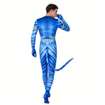 Jake Sully Costume Blue Bodysuit with Apron 2-Piece Set Pandora Cosplay Outfit