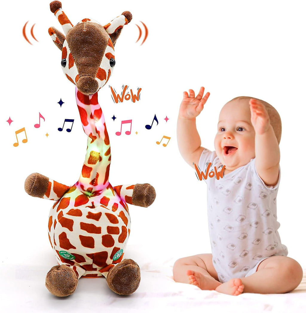 Giraffe Dancing Toys Plush Song Learn To Speak Recording Doll with Colorful Lights