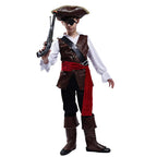 Childrens Pirate Costume Boys Fancy Pirate Dress Up Outfit for Halloween Themed Party
