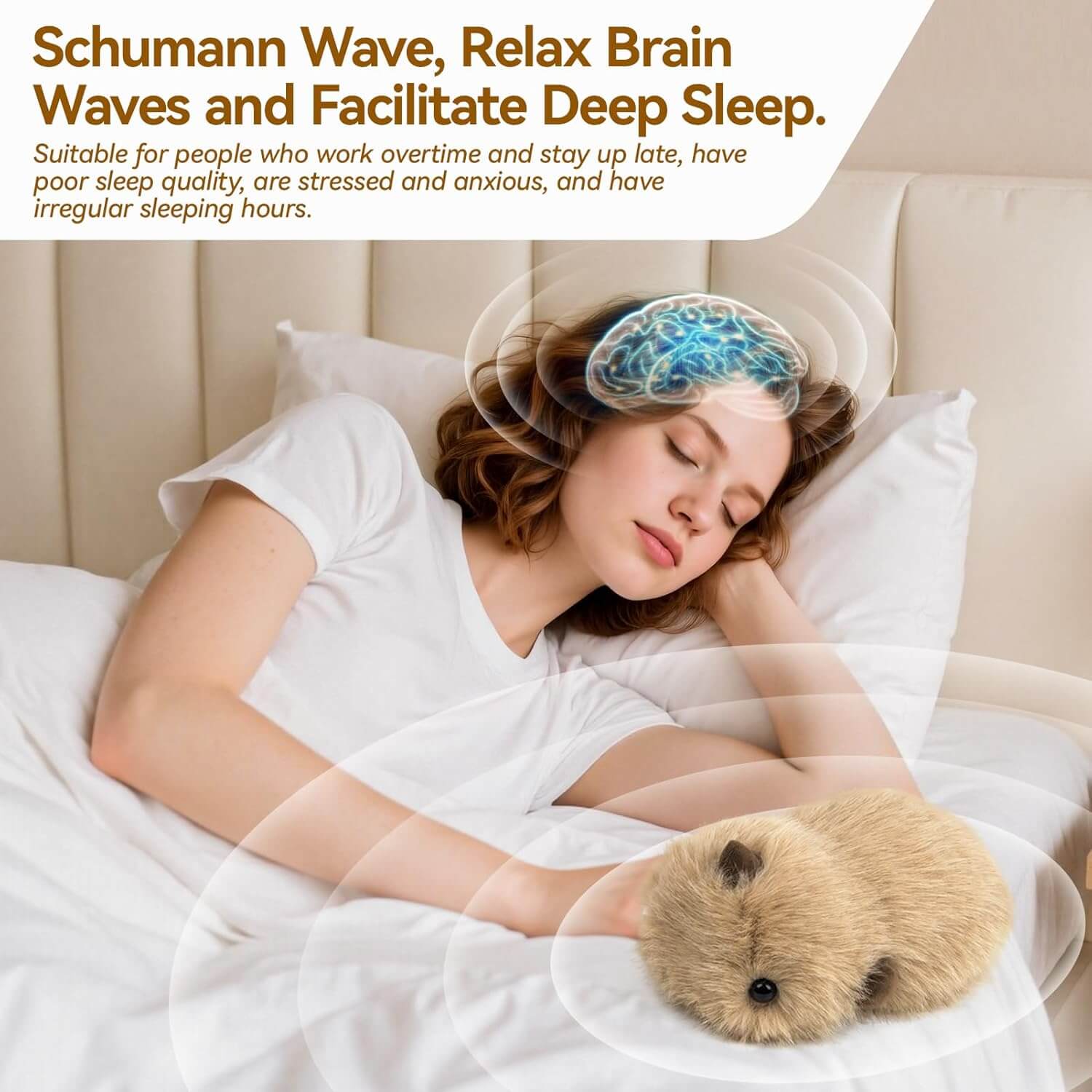 AI Plush Toy Interactive Smart Companion Pet with Touch Sensing, Emotional Response and Calming Schumann Wave Sleep Aid