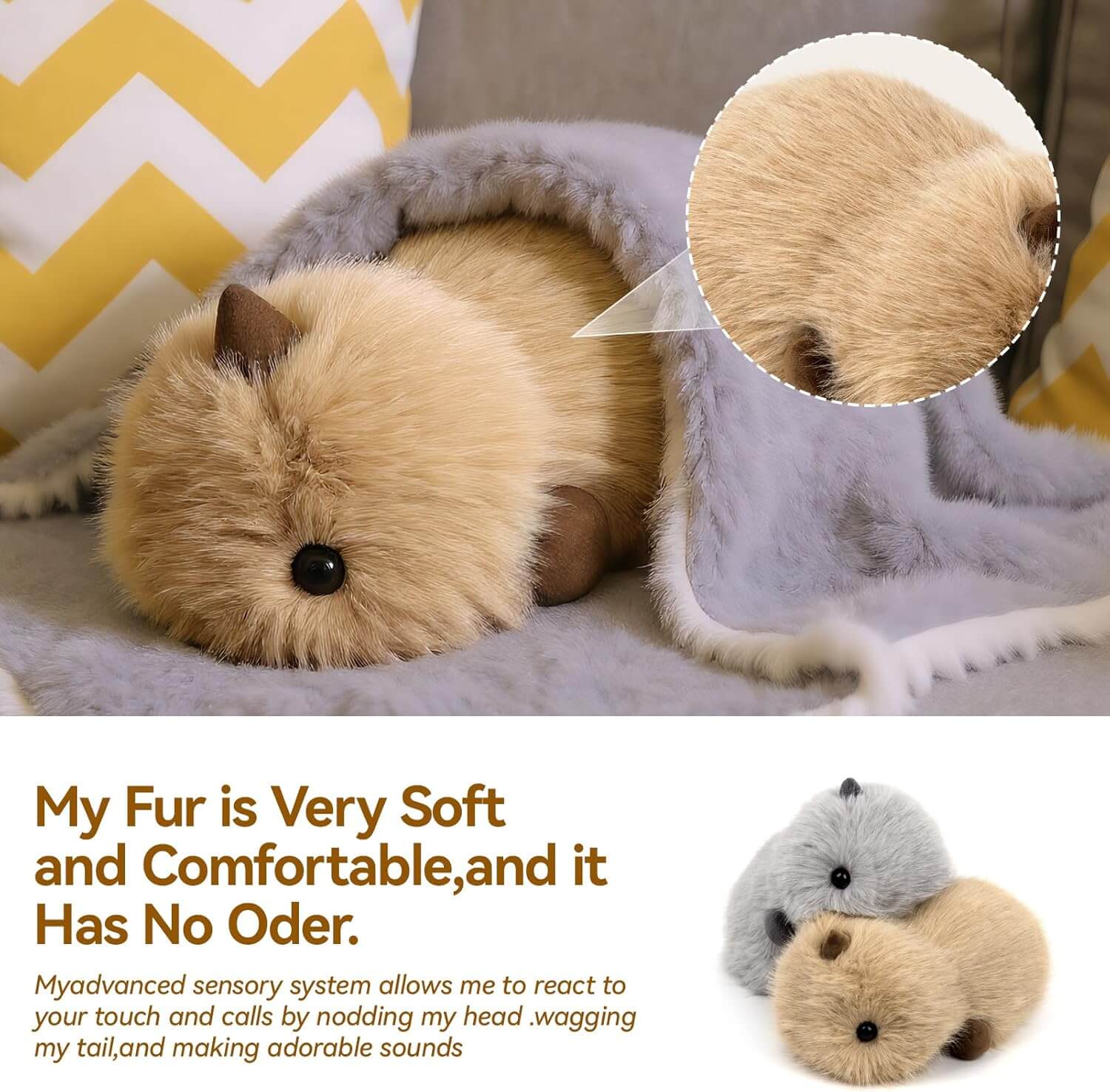 AI Plush Toy Interactive Smart Companion Pet with Touch Sensing, Emotional Response and Calming Schumann Wave Sleep Aid