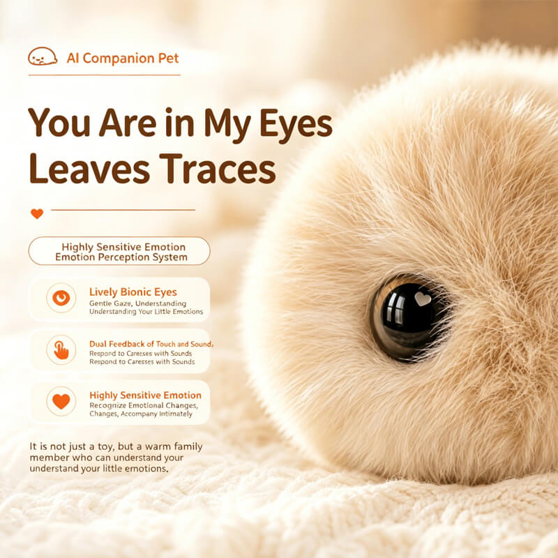 AI Plush Toy Interactive Smart Companion Pet with Touch Sensing, Emotional Response and Calming Schumann Wave Sleep Aid