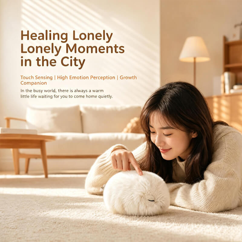 AI Plush Toy Interactive Smart Companion Pet with Touch Sensing, Emotional Response and Calming Schumann Wave Sleep Aid