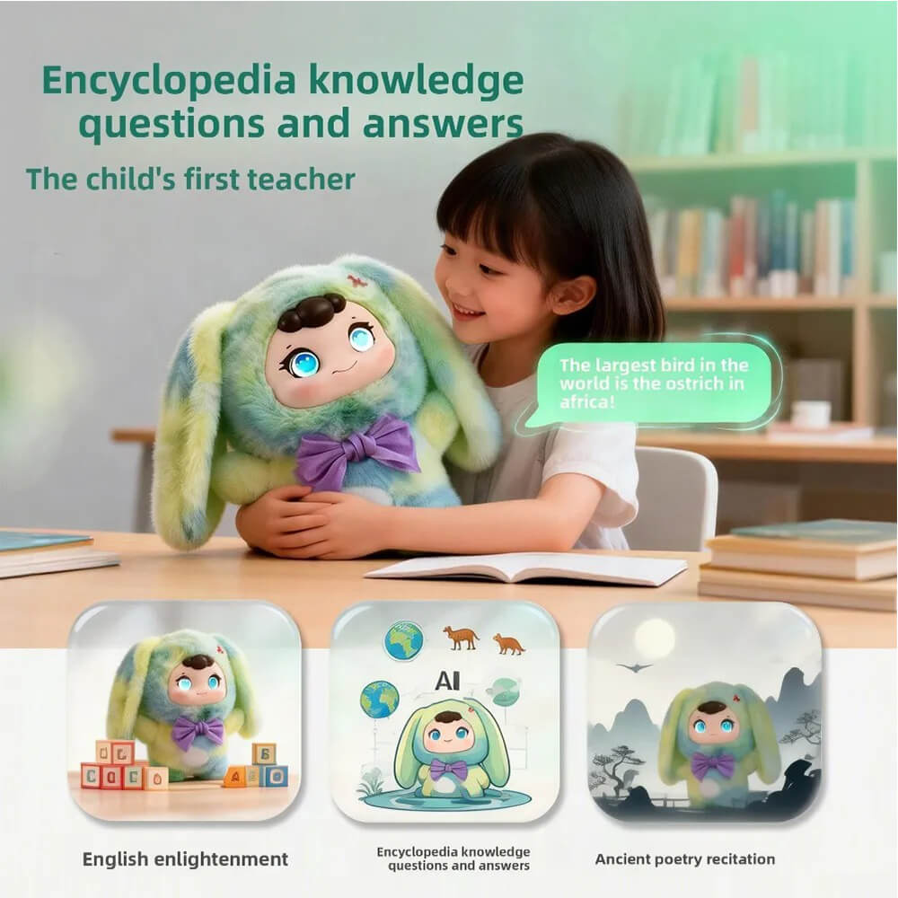 12'' AI Plush Toy Soft Interactive Companion Toy with Emotional Expression and Chat for Kids and Adults