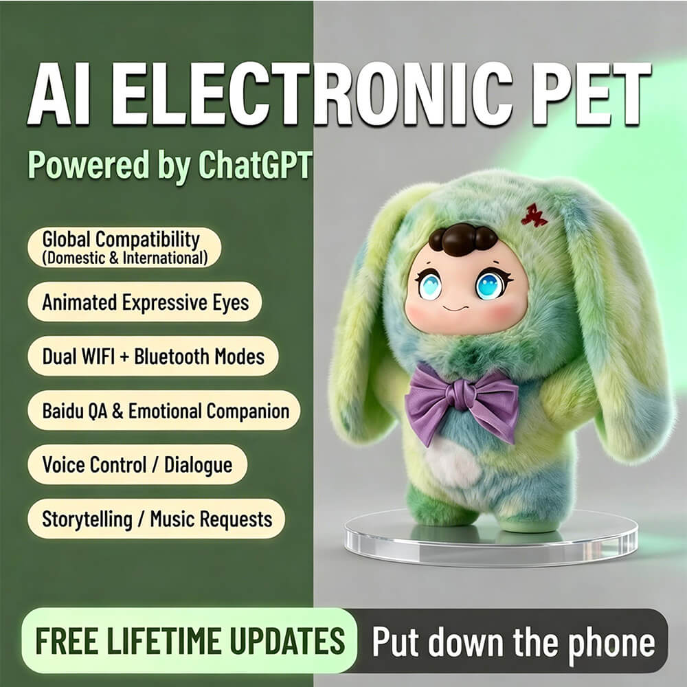 12'' AI Plush Toy Soft Interactive Companion Toy with Emotional Expression and Chat for Kids and Adults