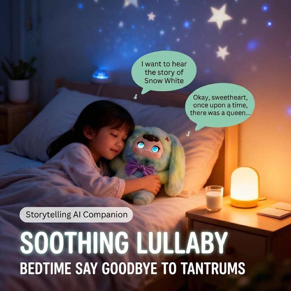12'' AI Plush Toy Soft Interactive Companion Toy with Emotional Expression and Chat for Kids and Adults