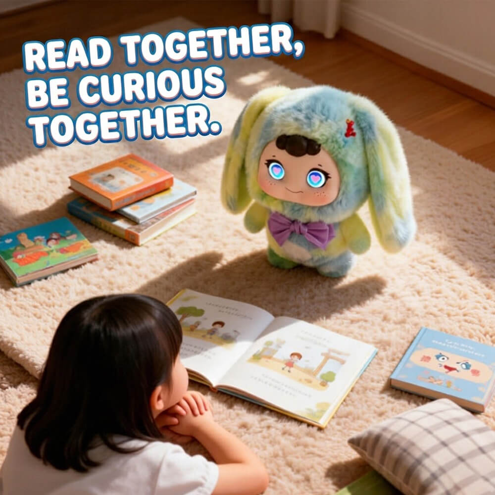 12'' AI Plush Toy Soft Interactive Companion Toy with Emotional Expression and Chat for Kids and Adults