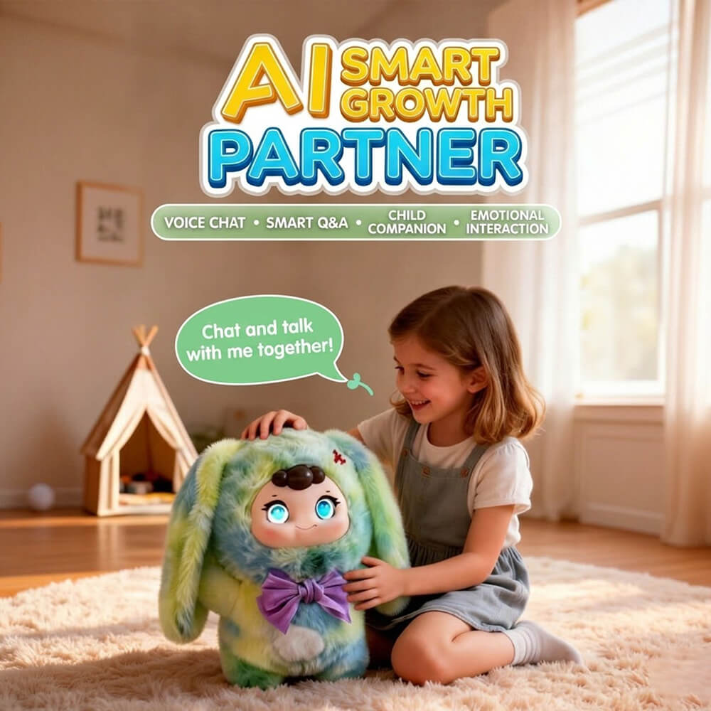 12'' AI Plush Toy Soft Interactive Companion Toy with Emotional Expression and Chat for Kids and Adults