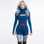 Addison Zombies Costume Blue Cut-out Top and Shorts Addison Cheerleader Cosplay Costumes