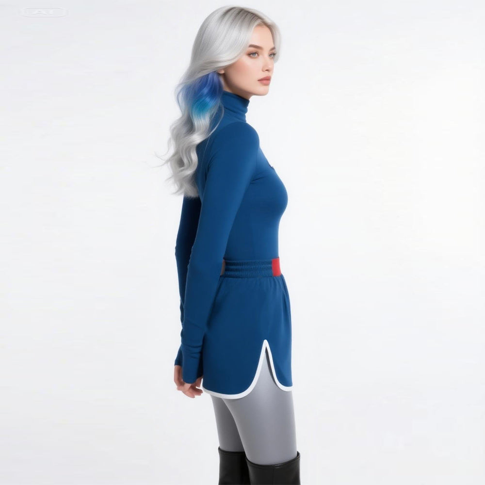 Addison Zombies Costume Blue Cut-out Top and Shorts Addison Cheerleader Cosplay Costumes