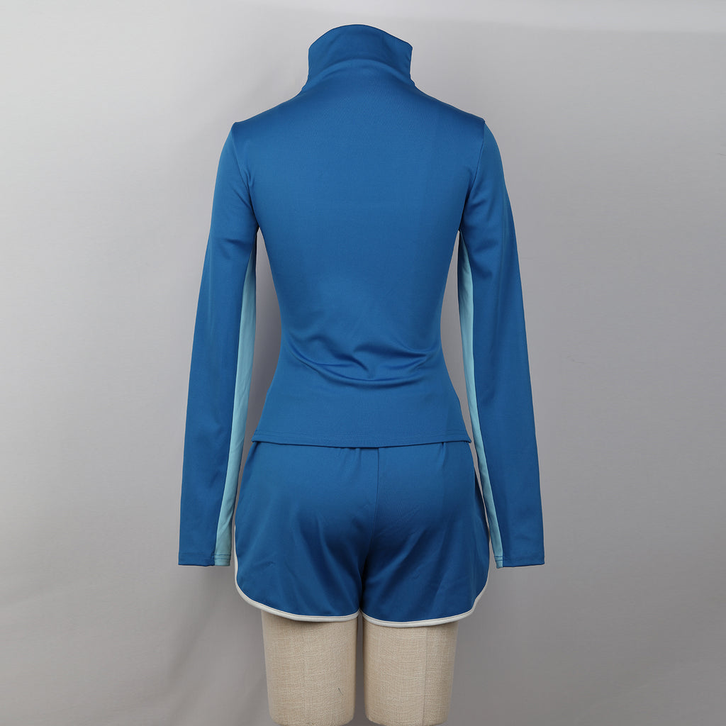 Addison Zombies Costume Blue Cut-out Top and Shorts Addison Cheerleader Cosplay Costumes