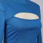 Addison Zombies Costume Blue Cut-out Top and Shorts Addison Cheerleader Cosplay Costumes