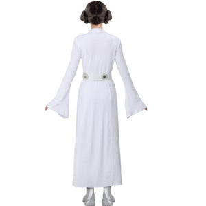 Adult Leia Costume Female Leia White Princess Dress for Halloween Party