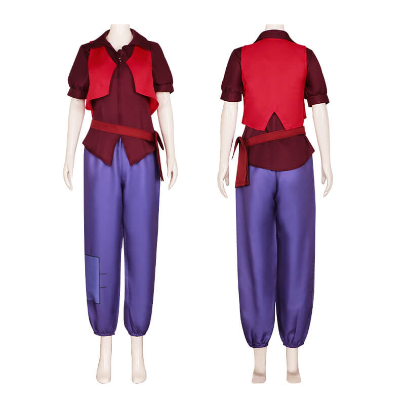 Adult Eda Costume The Owl House Cosplay Outfit Shirt Pants Vest and Waistbag Uniform Suit for Halloween