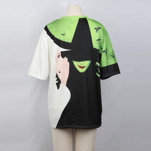 Women Wicked T-shirt The Witch Summer Tee Green Elphaba Costume for Adult