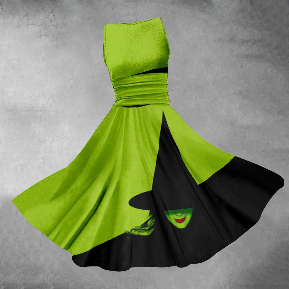 Wicked Elphaba Costume 2024 Women Wicked Witch Dress Plus Size Halloween Costume