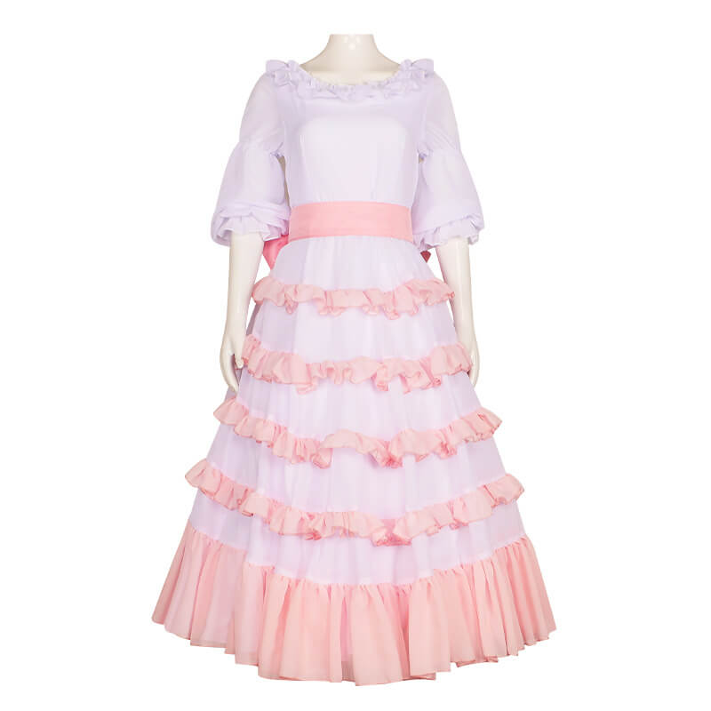 Adult Mermaid Ariel Dress Sea Princess Cosplay Costume Pink Layered Party Carnival Dress