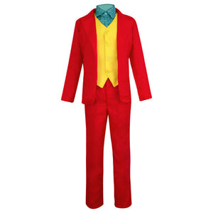 Joker Costume Kids Adult Arthur Fleck Halloween Uniform Full Set Joker Red Cosplay Outfit