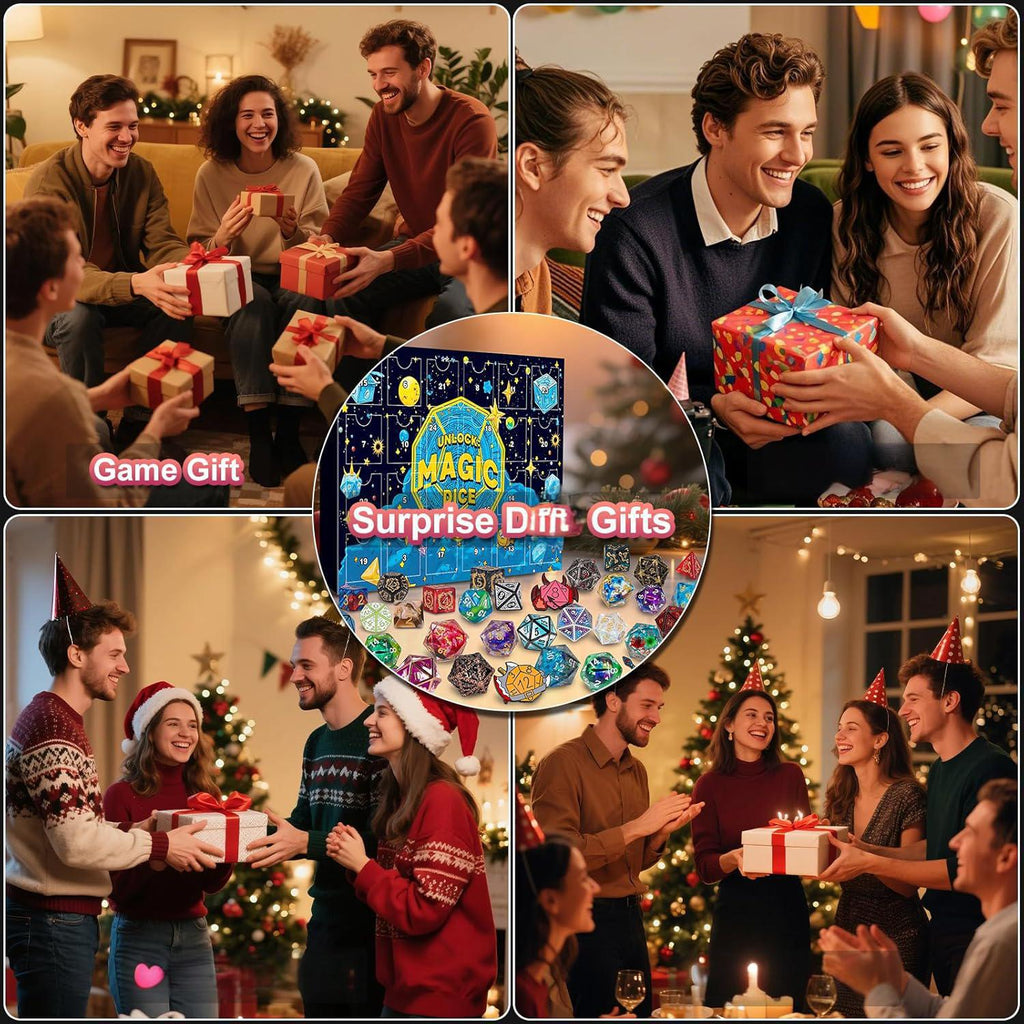 Advent Calendar 2025 Mystery Dice Set Blind Box Role Playing Game Holiday Gift