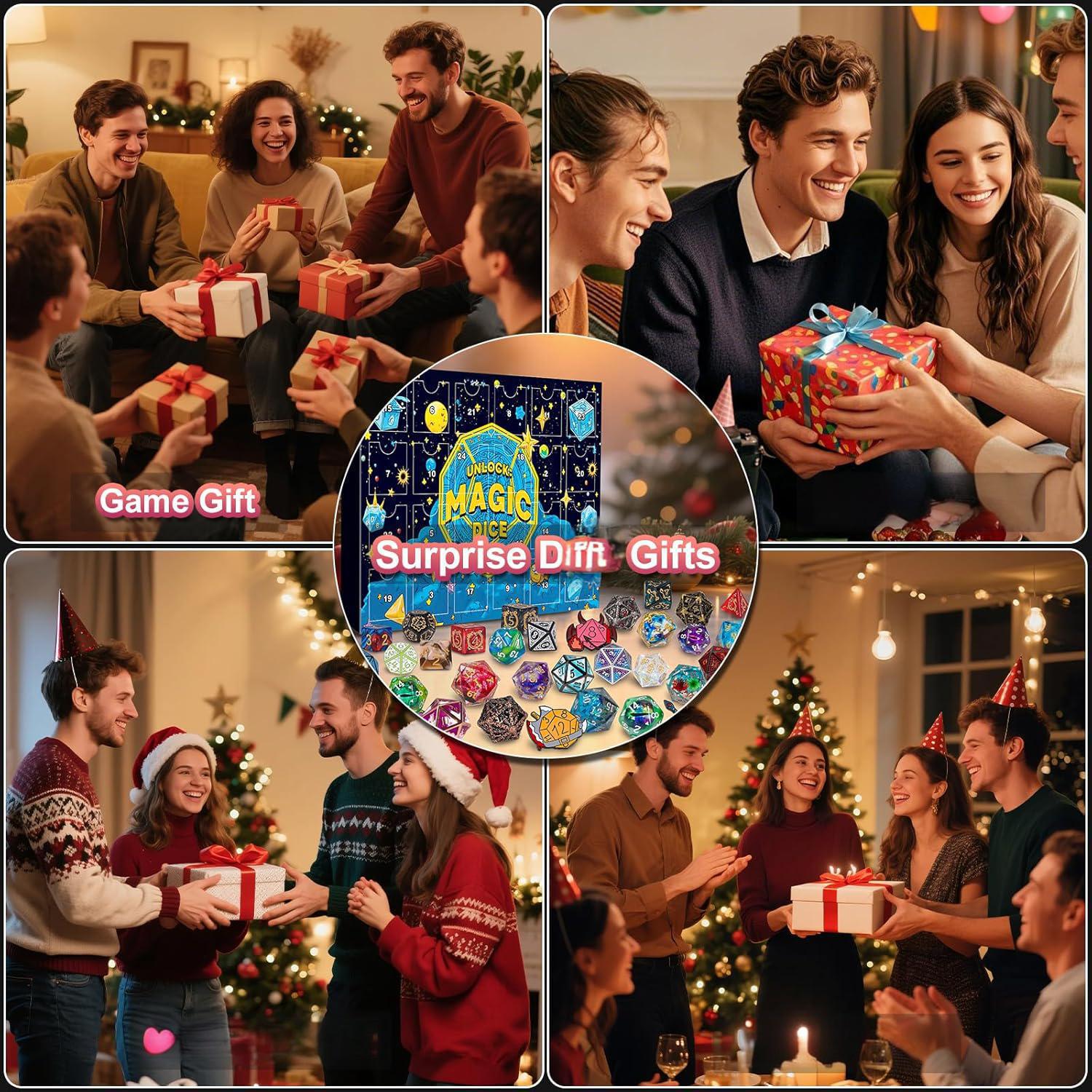 Advent Calendar 2025 Mystery Dice Set Blind Box Role Playing Game Holiday Gift